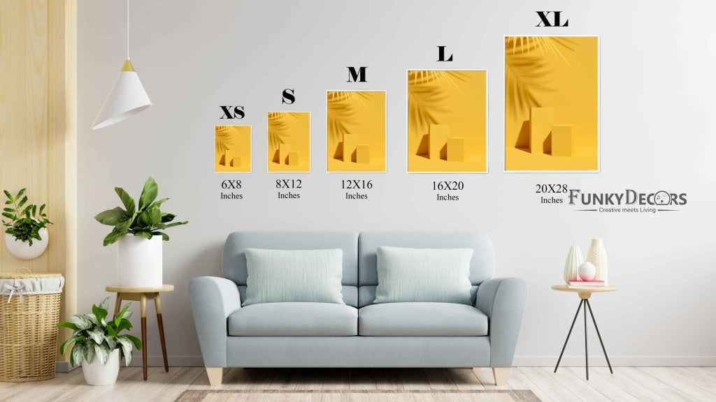 Yellow Cubical Geometric Art Frame For Wall Decor- Funkydecors Posters Prints & Visual Artwork