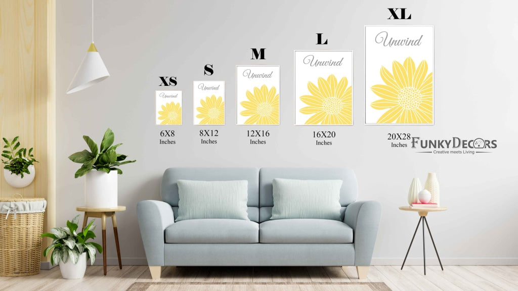 Yellow Mellow Floral Art Frame For Wall Decor- Funkydecors Posters Prints & Visual Artwork