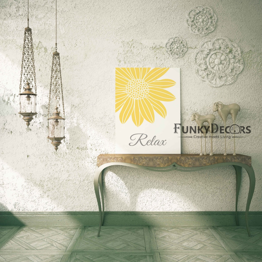 Yellow Mellow Floral Design Portrait Art Frame For Wall Decor- Funkydecors Posters Prints & Visual