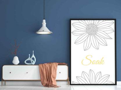 Yellow Mellow Floral Design Portrait Art Frame For Wall Decor - Funkydecors Xs / Black Posters