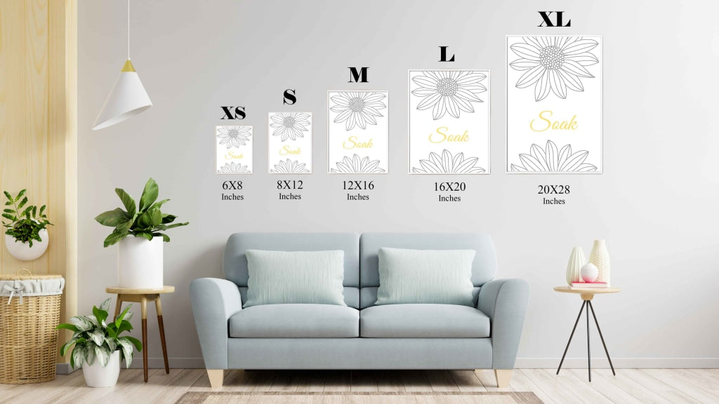 Yellow Mellow Floral Design Portrait Art Frame For Wall Decor - Funkydecors Xs / White Posters