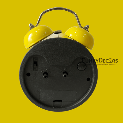 Yellow Royal Retro Style Alarm Kids Room Table Clock-Funkydecors Clocks