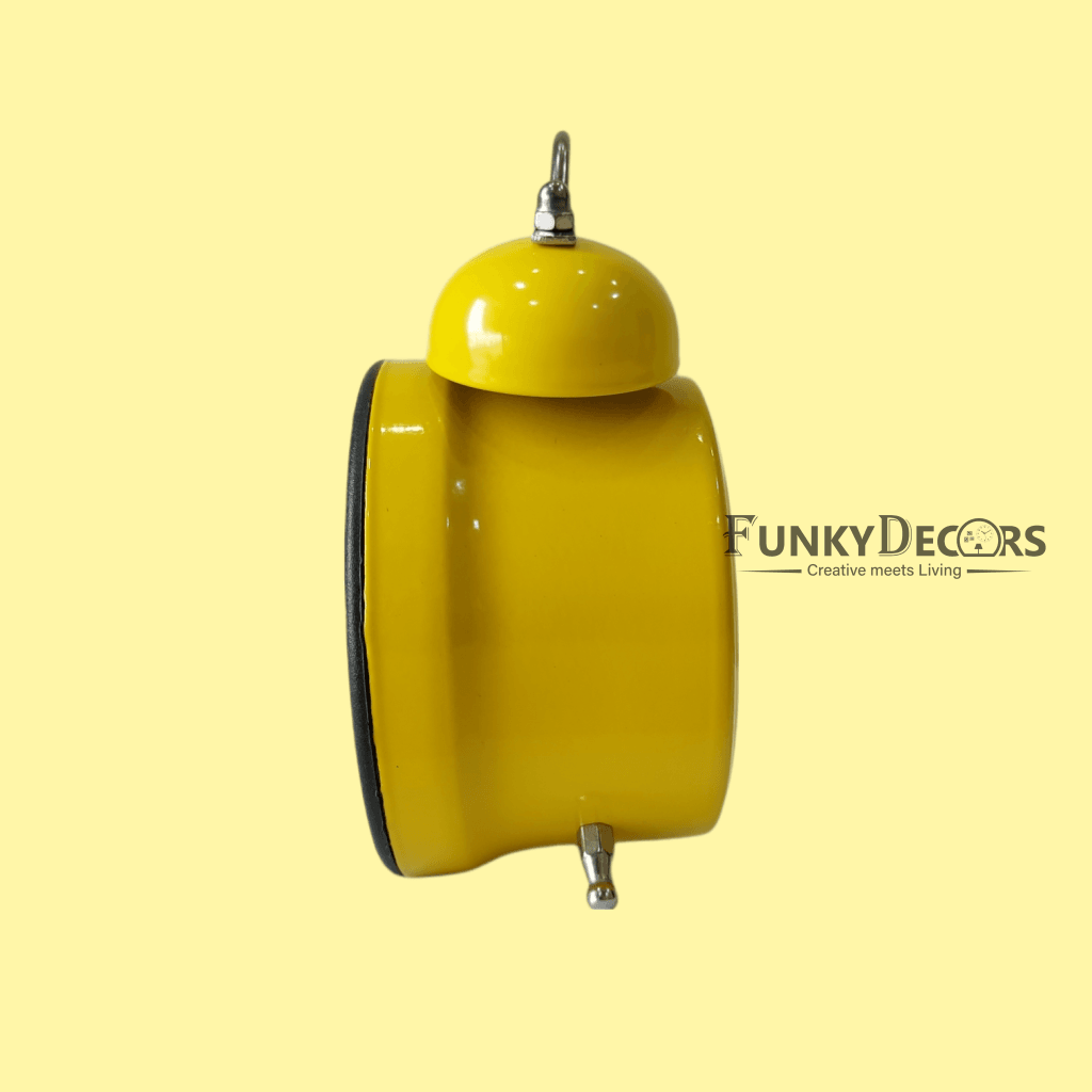 Yellow Smiley Royal Retro Style Alarm Kids Room Table Clock-Funkydecors Clocks