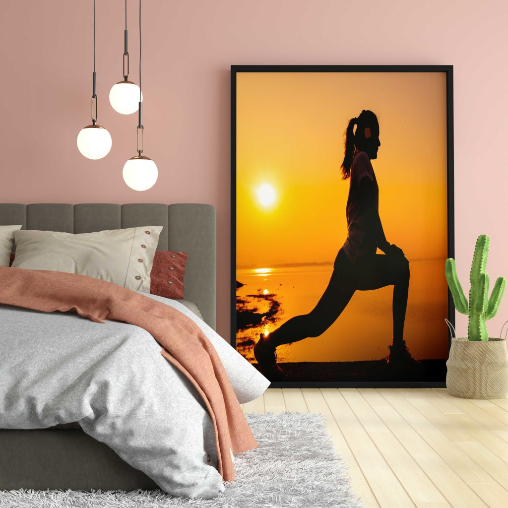 Yoga Fitness - Sports Art Frame For Wall Decor- Funkydecors Xs / Black Posters Prints &amp; Visual