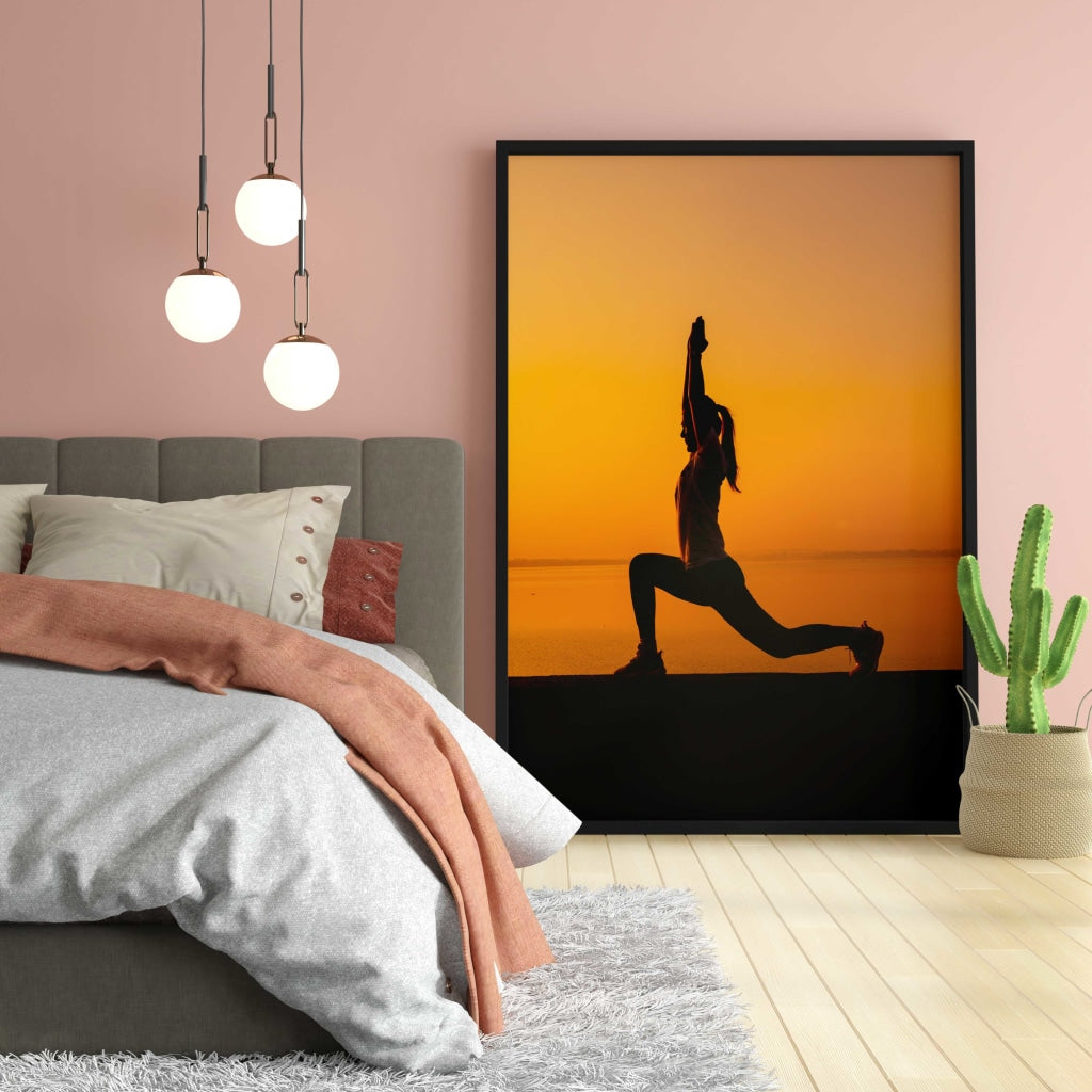 Yoga Fitness - Sports Art Frame For Wall Decor- Funkydecors Xs / Black Posters Prints &amp; Visual