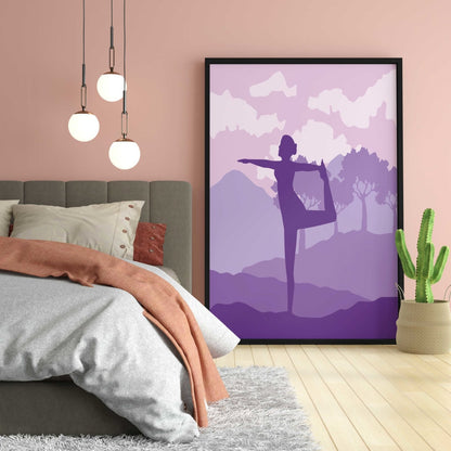 Yoga Fitness - Sports Art Frame For Wall Decor- Funkydecors Xs / Black Posters Prints & Visual