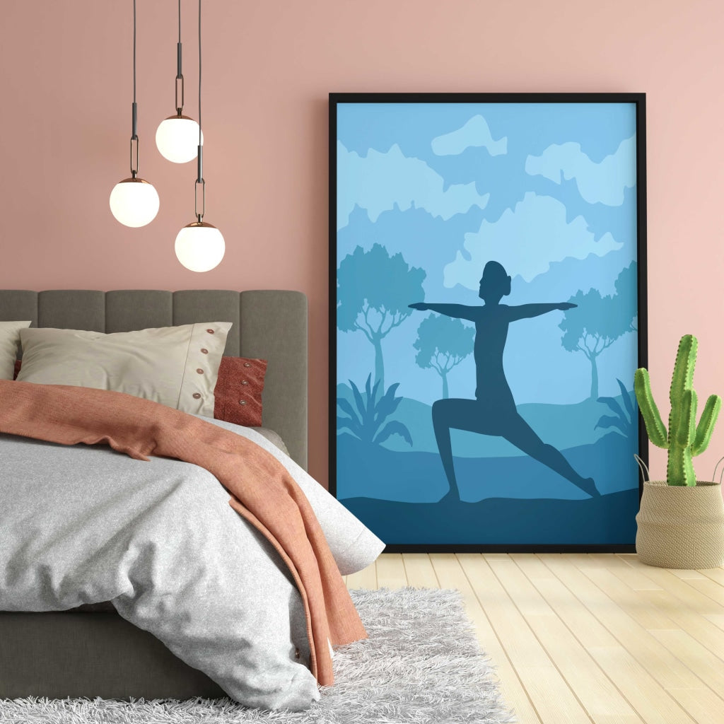 Yoga Fitness - Sports Art Frame For Wall Decor- Funkydecors Xs / Black Posters Prints &amp; Visual
