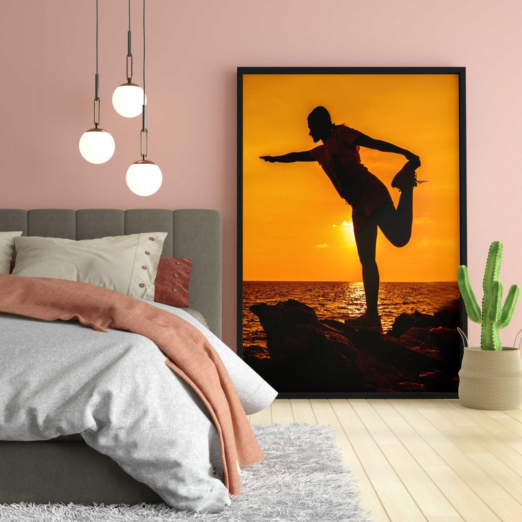 Yoga Fitness - Sports Art Frame For Wall Decor- Funkydecors Xs / Black Posters Prints & Visual