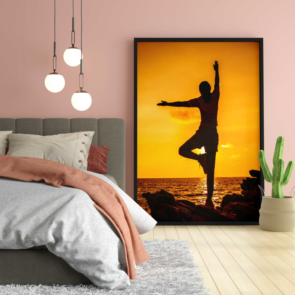 Yoga Fitness - Sports Art Frame For Wall Decor- Funkydecors Xs / Black Posters Prints &amp; Visual