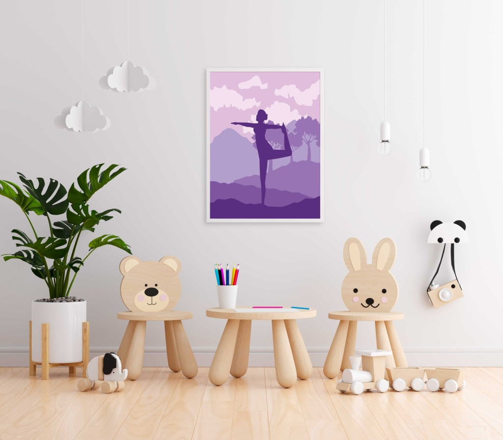 Yoga Fitness - Sports Art Frame For Wall Decor- Funkydecors Xs / White Posters Prints &amp; Visual