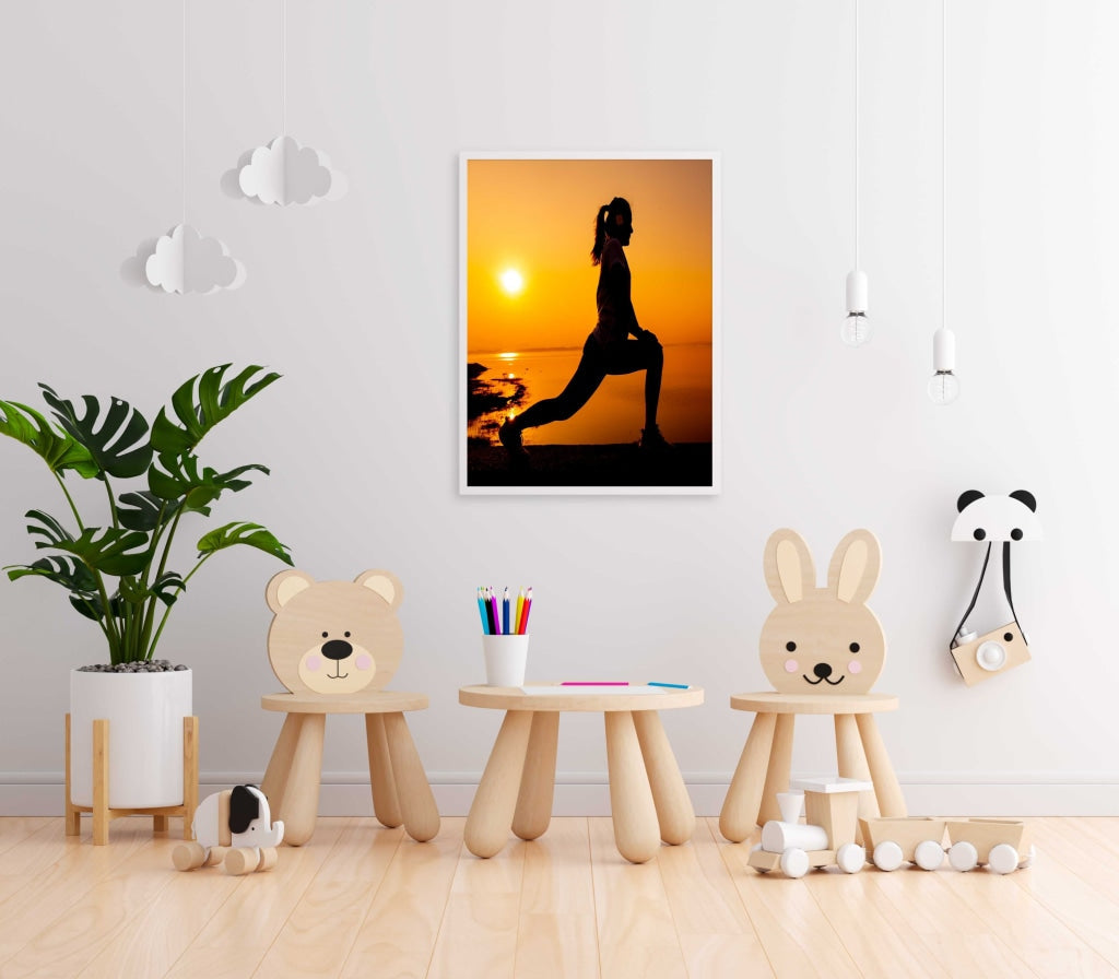 Yoga Fitness - Sports Art Frame For Wall Decor- Funkydecors Xs / White Posters Prints & Visual