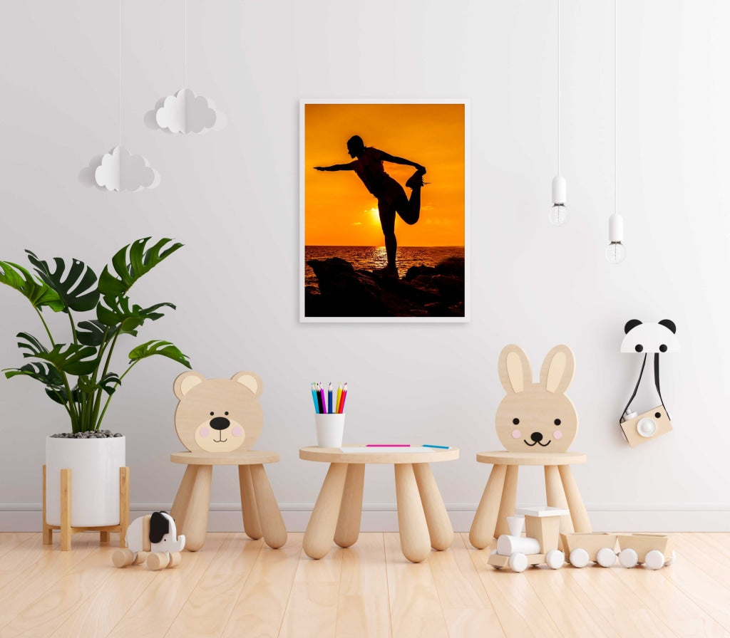Yoga Fitness - Sports Art Frame For Wall Decor- Funkydecors Xs / White Posters Prints & Visual