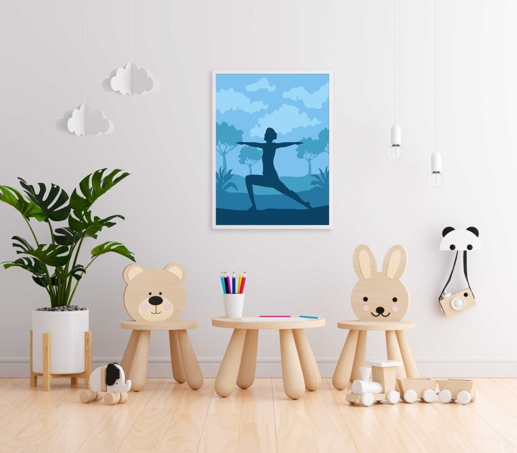 Yoga Fitness - Sports Art Frame For Wall Decor- Funkydecors Xs / White Posters Prints &amp; Visual