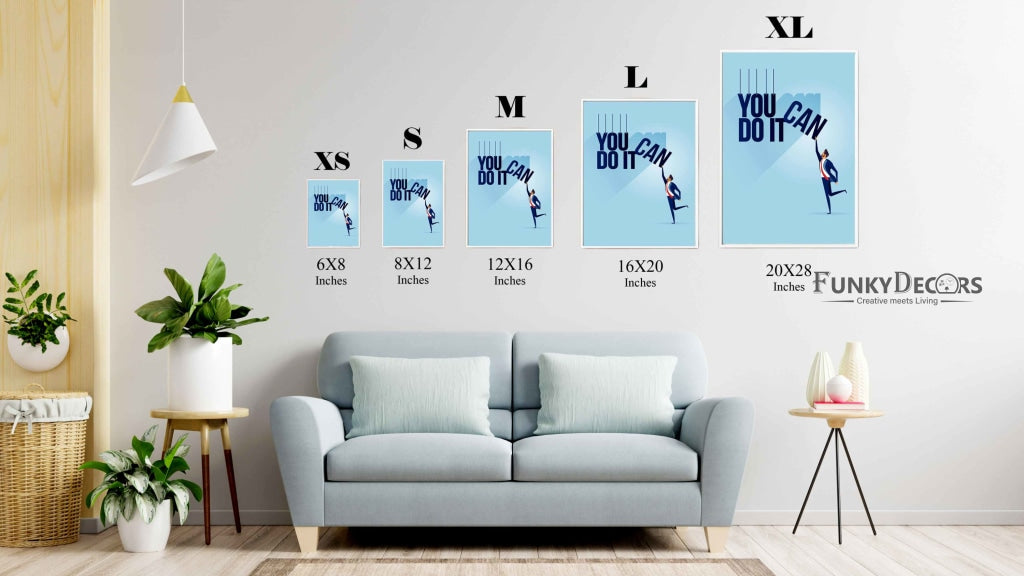 You Can Do It Quotes Art Frame For Wall Decor- Funkydecors Posters Prints & Visual Artwork