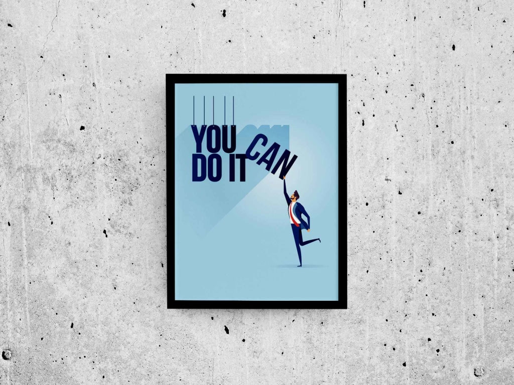 You Can Do It Quotes Art Frame For Wall Decor- Funkydecors Xs / Black Posters Prints & Visual
