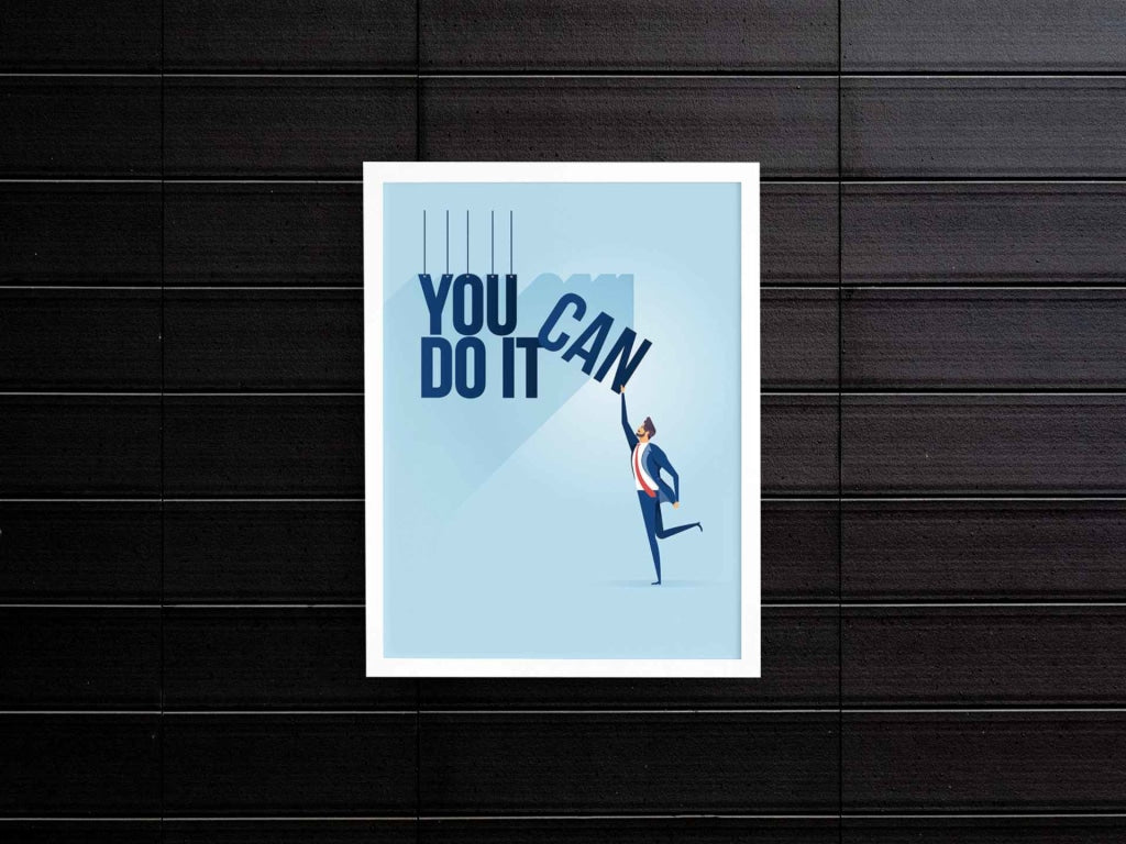 You Can Do It Quotes Art Frame For Wall Decor- Funkydecors Xs / White Posters Prints & Visual