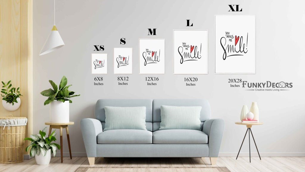 You Make Me Smile - Motivation Quotes Art Frame For Wall Decor- Funkydecors Posters Prints &amp; Visual