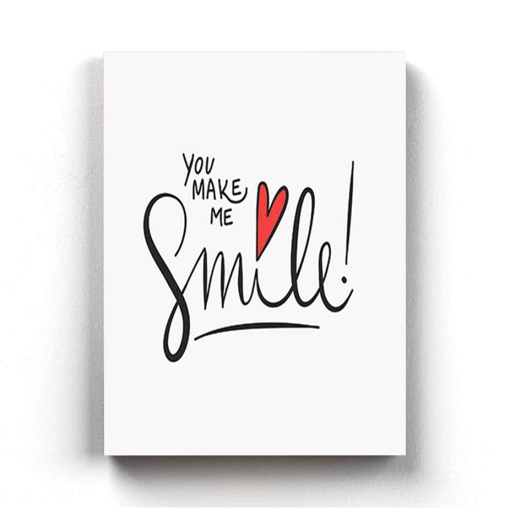 You Make Me Smile - Motivation Quotes Art Frame For Wall Decor- Funkydecors Xs / Canvas Posters