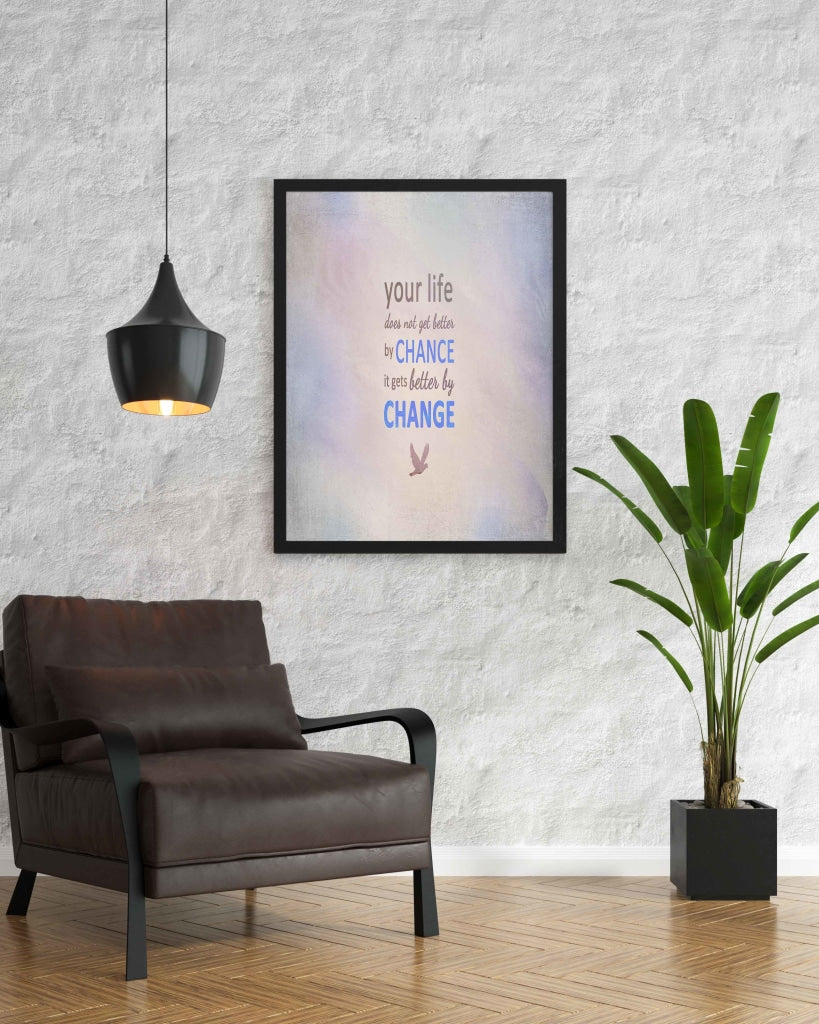 Your Life Does Not Get Better By Chance It Gets Change - Motivation Quotes Art Frame For Wall Decor-