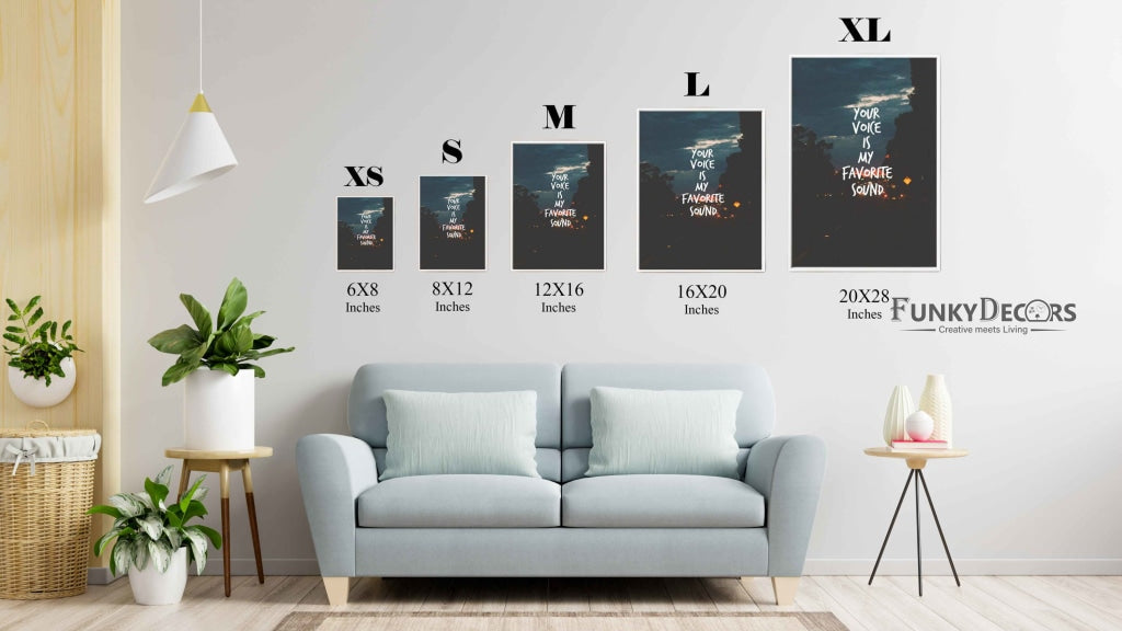 Your Voice Is My Favorite Sound - Love Quotes Art Frame For Wall Decor- Funkydecors Posters Prints &amp;
