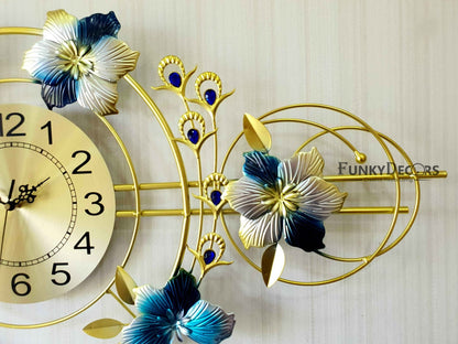 3D Designer Big Peacock Colorful Metal Wall Clock- Funkytradition