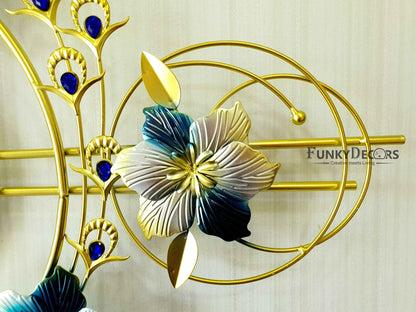 3D Designer Big Peacock Colorful Metal Wall Clock- Funkytradition