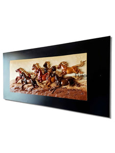 8 Horses Modern 3D Stone Carving Wall Art- Funkydecors