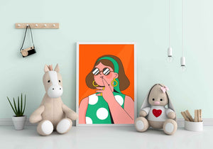Artistic Women Design Portrait Art Frame For Wall Decor- Funkydecors Xs / White Posters Prints &