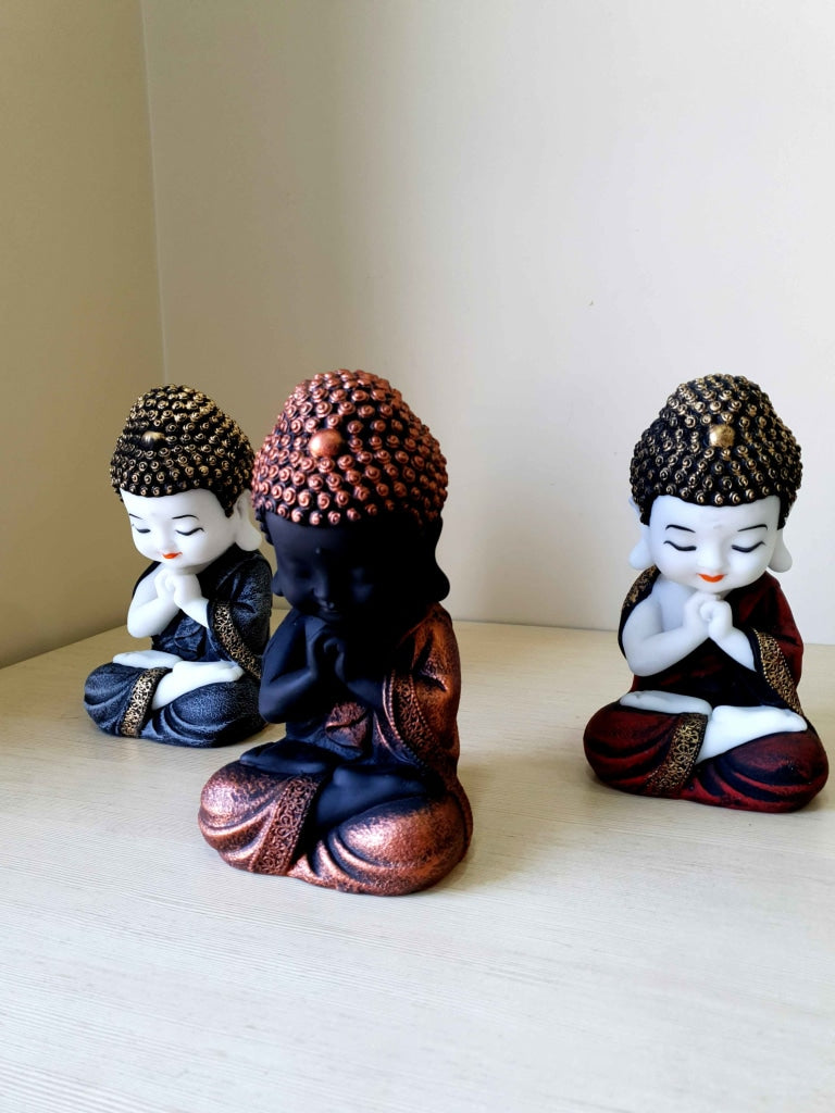 Baby Buddha Idol Statue Decorative Showpiece For Home And Office Decor- Funkydecors All 3 Figurines