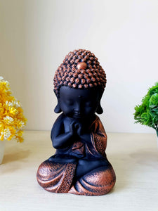 Baby Buddha Idol Statue Decorative Showpiece For Home And Office Decor- Funkydecors Black Figurines