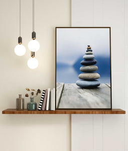 Balancing Pebbles - Nature Art Frame For Wall Decor- Funkydecors Xs / Black Posters Prints & Visual