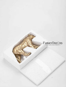 Cheetah Sculpture In Golden Decorative Showpiece Animal Figurine- Funkydecors Figurines