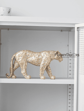Load image into Gallery viewer, Cheetah Sculpture In Golden Decorative Showpiece Animal Figurine- Funkydecors Figurines
