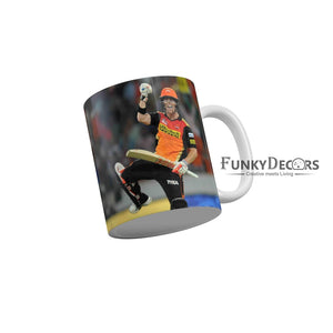 David Warner Sunrisers Hyderabad Coffee Ceramic Mug 350 ML-FunkyDecors IPL Mugs FunkyDecors