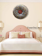 Load image into Gallery viewer, Decorative Flower Round Metal Wall Art With Led Light- Funkydecors
