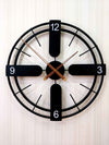 Decorative Metal Clock With Wooden Needles Wall - Funkytradition