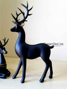 Deer Sculpture In Black Decorative Showpiece Animal Figurine- Funkydecors Figurines