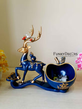 Load image into Gallery viewer, Deer Sculpture In Blue Decorative Showpiece With Cash And Key Holder Animal Figurine- Funkydecors
