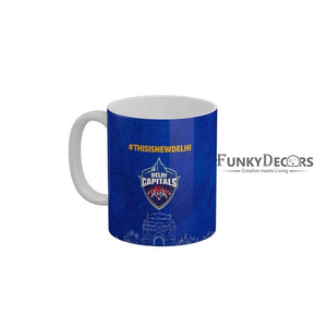 Delhi Capitals Logo This is New Delhi Coffee Ceramic Mug 350 ML-FunkyDecors IPL Mugs FunkyDecors