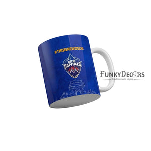 Delhi Capitals Logo This is New Delhi Coffee Ceramic Mug 350 ML-FunkyDecors IPL Mugs FunkyDecors
