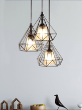 Load image into Gallery viewer, Designer Diamond Shape Cluster Metal Hanging Lights Set Of 3- Funkytradition

