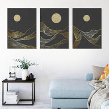 Load image into Gallery viewer, Dreamy Night - Minimal 3 Panels Art Frame For Wall Decor- Funkydecors Xs / Canvas Posters Prints &amp;
