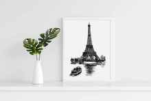 Load image into Gallery viewer, Eiffel Tower - Achromatic Art Frame For Wall Decor- Funkydecors Xs / White Posters Prints &amp; Visual
