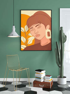 Elegant Design Minimal Women Portrait Art Frame For Wall Decor- Funkydecors Xs / Black Posters