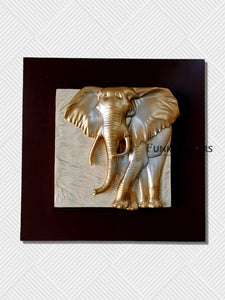 Elephants Modern 3D Stone Carving Wall Art - Set Of 4