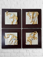 Load image into Gallery viewer, Elephants Modern 3D Stone Carving Wall Art - Set Of 4
