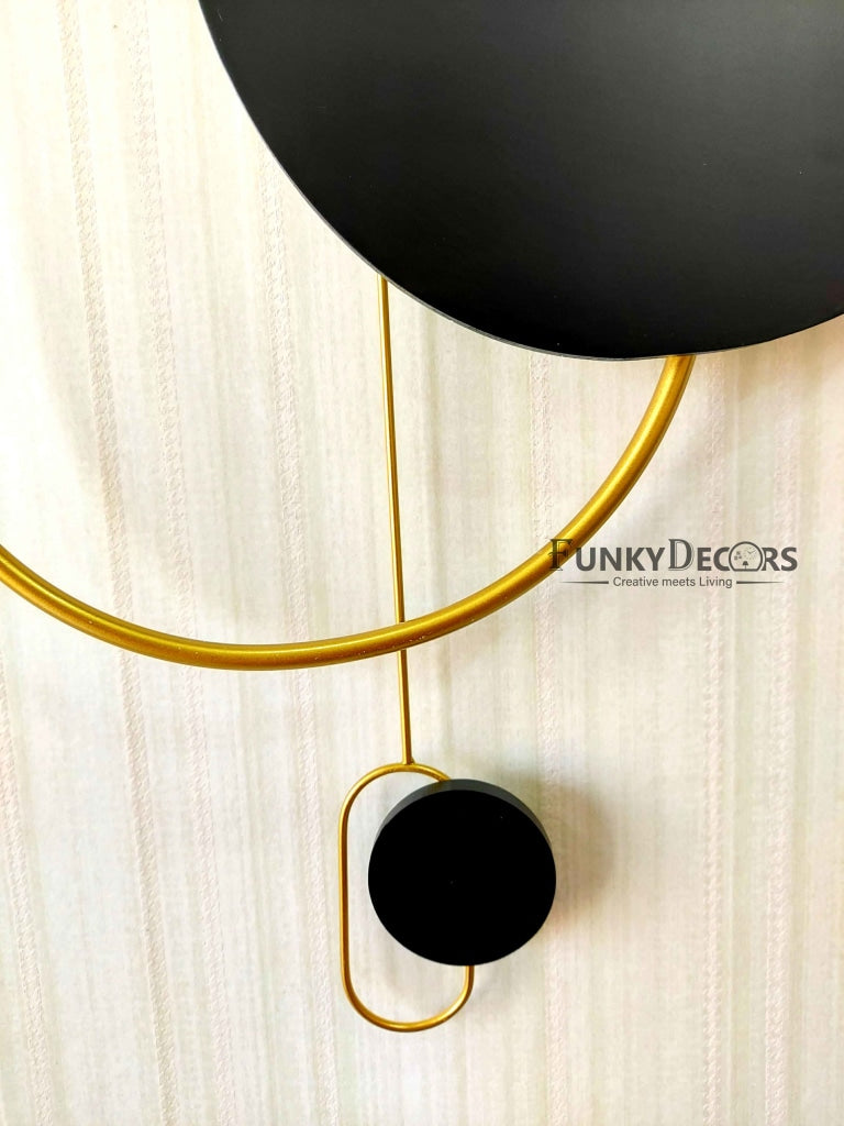 European Design Wooden Finish Nordic Silent Movement Pendulum Wall Clock- FunkyDecors