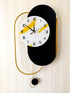 European Design Wooden Finish Nordic Silent Movement Pendulum Wall Clock- FunkyDecors