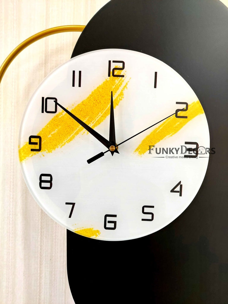 European Design Wooden Finish Nordic Silent Movement Pendulum Wall Clock- Funkytradition