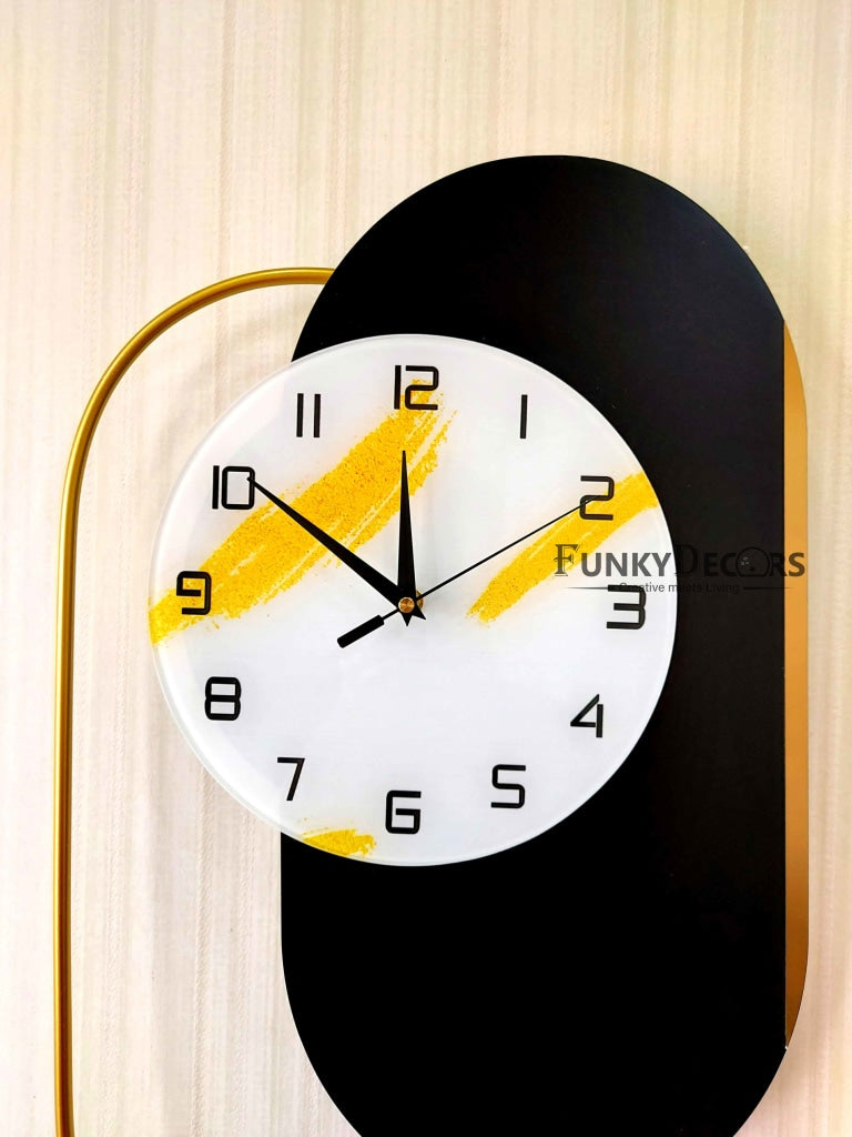 European Design Wooden Finish Nordic Silent Movement Pendulum Wall Clock- FunkyDecors